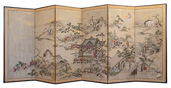 Large Japanese Folding Screen, 18th/19th Century by  Japanese Art