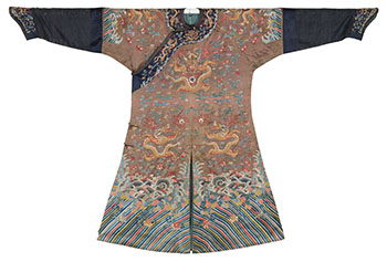 A Rare Chinese Embroidered Silk Ground Dragon Robe, Jifu, Late 19th Century by  Chinese Art