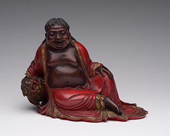 A Japanese Lacquered Wood Figure of Gama Sennin, Meiji Period (1868-1912) by  Japanese Art