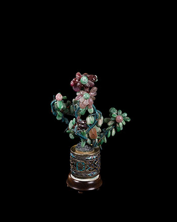 	A Chinese Enameled Bronze Archer’s Ring and Tree Group, 18th/19th Century by  Chinese Art