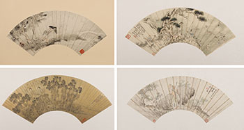Gao Qipei, Ge Zun and Others, Four Figural Fan Paintings by  Chinese Art