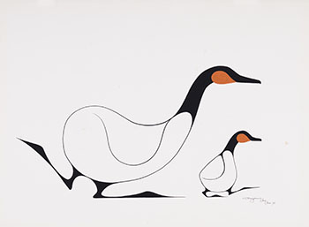Two Geese Walking par Benjamin Chee Chee