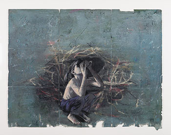 Enfant buvant près du nid par Jacques Payette