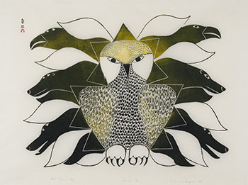Owl, Ravens and Dogs by Kenojuak Ashevak