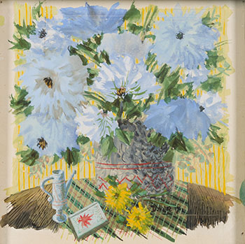 Nature morte aux fleurs bleues par Jean-Philippe Dallaire