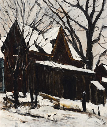 Barn in Winter by Albert Jacques Franck
