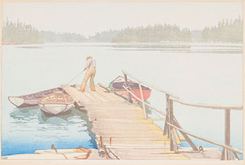 Sharp's Dock, Pender Harbour by Walter Joseph (W.J.) Phillips