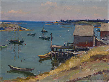 Boats in Bay by Manly Edward MacDonald