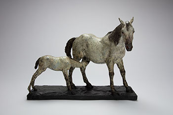 Camargue Mare and Foal by Joseph Hector Yvon (Joe) Fafard