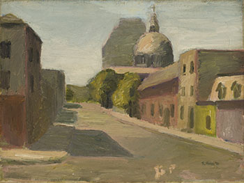 Montreal Street with Dome of St. James par William Goodridge Roberts