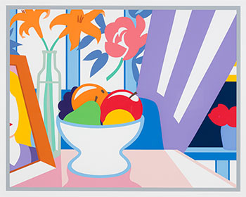 Still Life with Lilies and Mixed Fruit by Tom Wesselmann