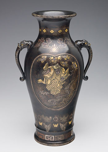 A Japanese Mixed-Metal Presentation Vase, Meiji Period, Late 19th Century by  Japanese Art