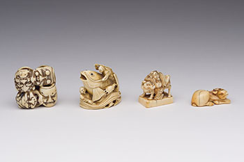 Four Japanese Ivory Netsuke, 19th to 20th Century by  Japanese Art