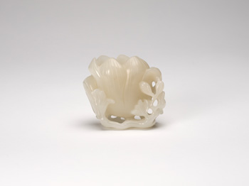A Chinese White Jade Lotus-Form Cup by  Chinese Art