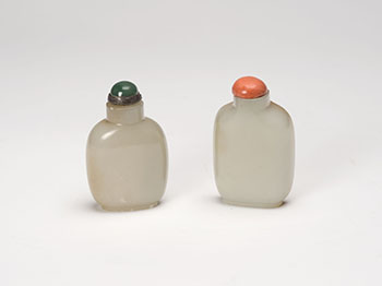 Two Chinese White Jade Snuff Bottles, 19th Century by  Chinese Art