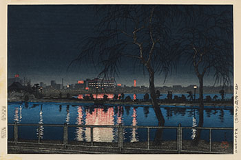 Night at Shinobazu Pond par Kawase Hasui