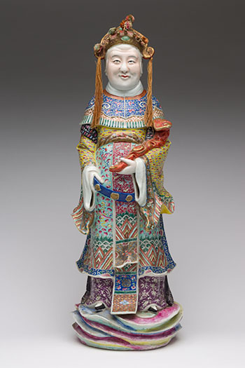 A Large and Unusual Chinese Famille Rose Figure of a Female Sage, 19th Century by  Chinese Art