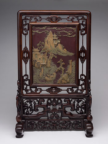 A Chinese Carved Inkstone Landscape Panel, Republican Period by  Chinese Art