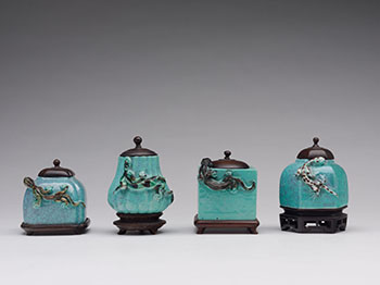 Four Chinese Robin's Egg-glazed Scholar's Vessels, Early 20th Century by  Chinese Art