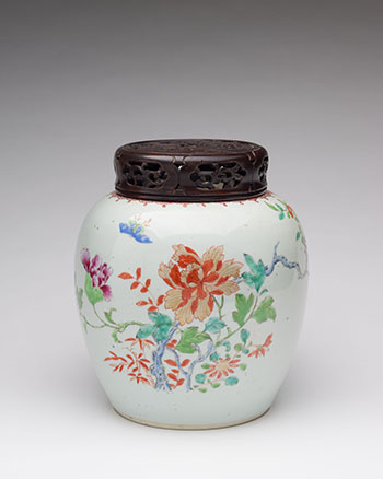 A Chinese Export Famille Rose 'Butterfly and Florals' Ginger Jar, 18th Century by  Chinese Art