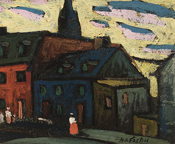 Old Montreal, A Street Scene par Marc-Aurèle Fortin