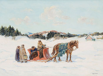 New Year's Greetings, A Laurentian Scene, Quebec par Paul Archibald Octave Caron