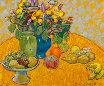 Compote, Vase, Flowers & Fruit by Joseph Francis (Joe) Plaskett