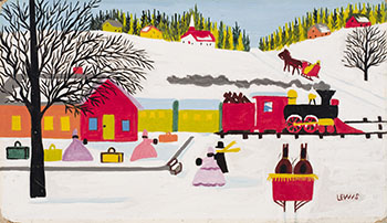 Train Station in Winter par Maud Lewis