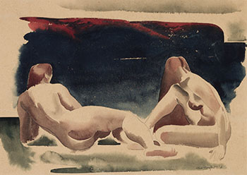Contemplation (Two Nudes at Bon Echo) par Charles Fraser Comfort