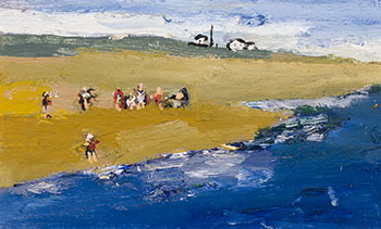 Beach Scene with Figures par Molly Joan Lamb Bobak