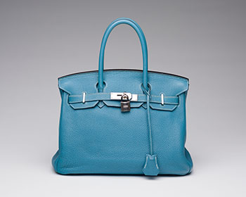 A BLEU JEAN TOGO LEATHER BIRKIN 30 WITH PALLADIUM HARDWARE by  HERMÈS