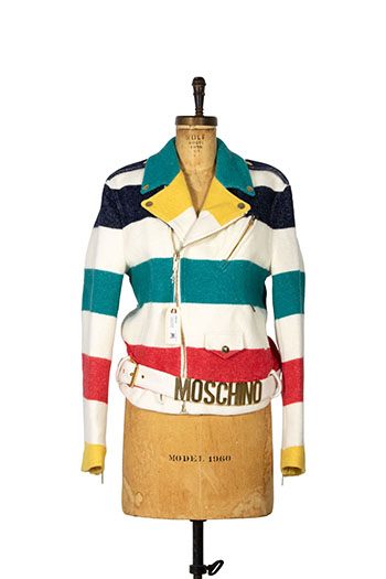 HBC x Moschino Multistripe Men’s Moto Jacket (#3143) by Hudson's Bay Company 