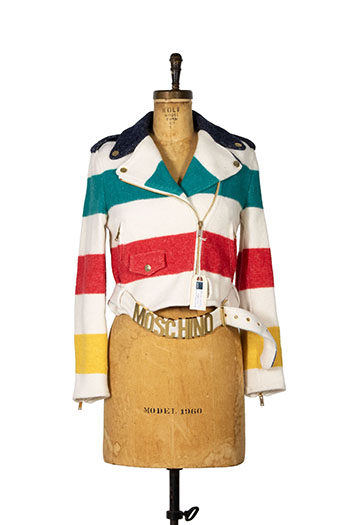 HBC x Moschino Multistripe Women’s Moto Jacket (#3138) by Hudson's Bay Company 