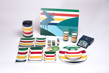 Collection of HBC Multistripe Tableware and Décor by Hudson's Bay Company 