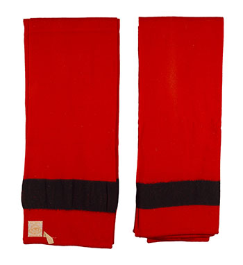 Pair of Early's of Witney Blankets, Red and Black (#1650) by Hudson's Bay Company 