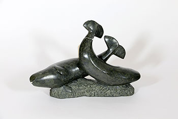 Two Narwahls (#0690) by Unidentified Inuit Artist