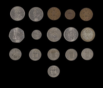 16 Great Britain Shilling and Pence Coins - Assorted Years and Face Values by  United Kingdom