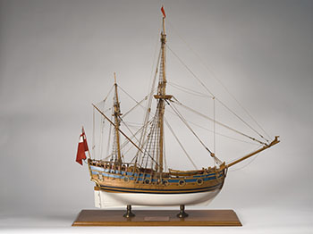Model of the Nonsuch Replica, with display case (#01641) by Kenneth Britten