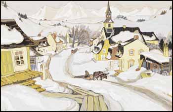 Village in Winter par Clarence Alphonse Gagnon