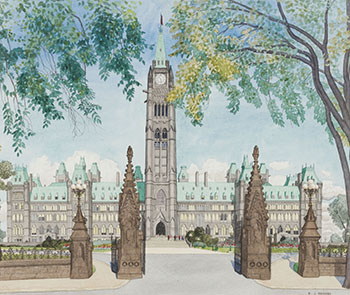 Parliament Buildings, Ottawa par Edward John (E.J.) Hughes