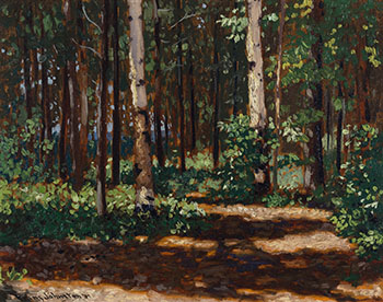 Sunlit Woods by Frank Hans (Franz) Johnston
