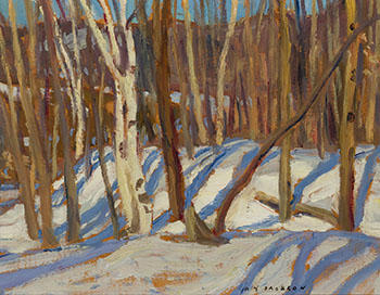 Birches in Winter / Quebec in Winter (verso) par Alexander Young (A.Y.) Jackson