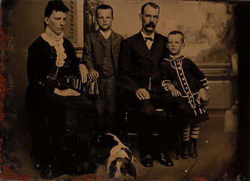 Family with Boy in Dress by  Unknown Artist