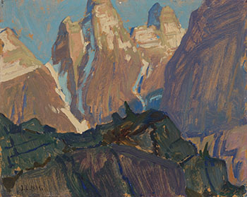 Mt. Ringrose from Wiwaxy Peaks Above Oesa Trail by James Edward Hervey (J.E.H.) MacDonald