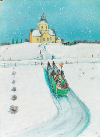 Carolers Heading to Church by William Kurelek