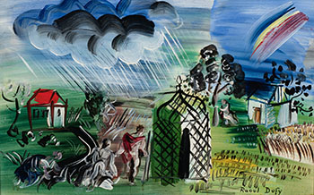 La pluie sur la tonelle par Raoul Dufy