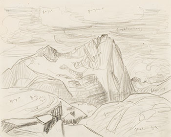 Rocky Mountain Drawing 9 - 10 by Lawren Stewart Harris