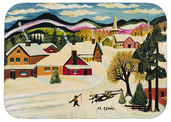 Hauling Logs in Winter by Maud Lewis
