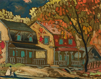 Maisons, Ste-Rose, Scène d'automne by Marc-Aurèle Fortin
