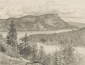 Mount Maxwell, from above Maple Bay par Edward John (E.J.) Hughes